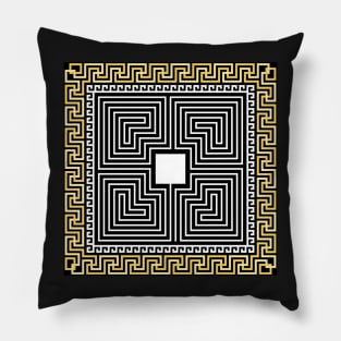 Gold Greek ornament Meander Pillow