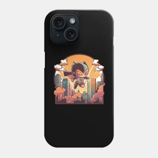 Hero - Cute Kawaii Hero, Flying Above The City Phone Case