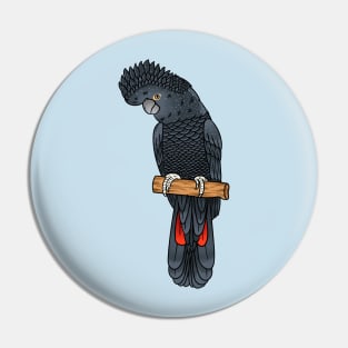 Red-tailed black cockatoo bird cartoon Pin