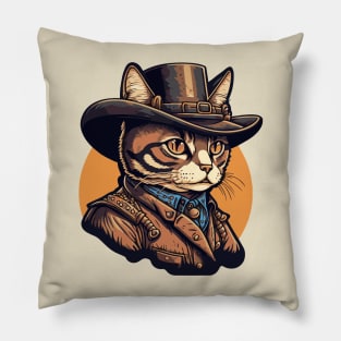 The Cat Cowboy Pillow