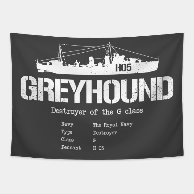 HMS Greyhound, Royal Navy Tapestry by Scud"