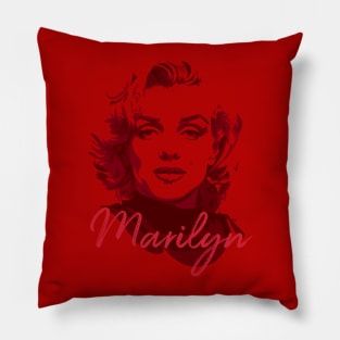 Marilyn Monroe Red Negative Space Pillow