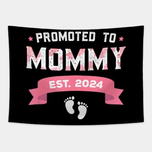 Promoted To Mommy Est 2024 New Mom First Mommy Tapestry