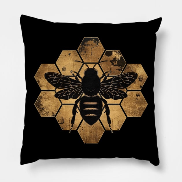Hardworking Bees In Meadows Pillow by PaladinoGift