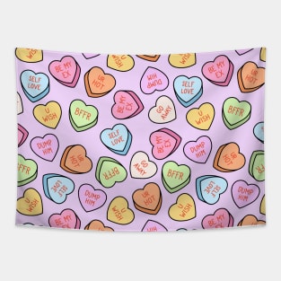 Dump Him Conversation Hearts - Purple Tapestry