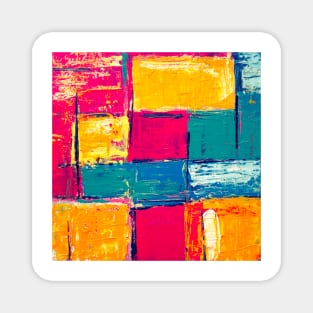 Colorful Abstract Block Painting Unsplash Artwork Magnet