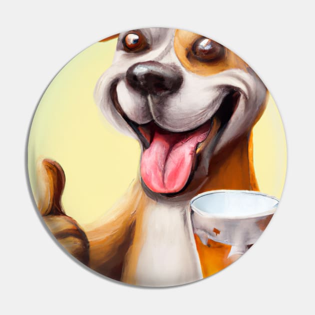 Funny Dog with Beer Pin by maxcode