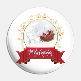 Merry Christmas Greeting. Pegasus, Helping Santa Pin