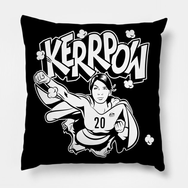 Kerr-POW! White on Black! Pillow by StripTees