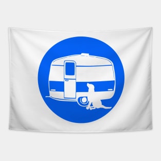 ALL YOU NEED A DOG A CARAVAN BLUE Tapestry