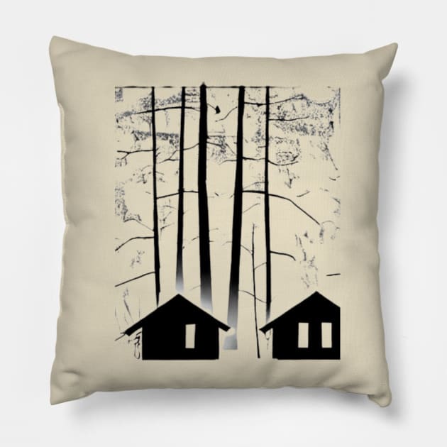 CABIN IN THE WOODS Pillow by KOPERNIKO SHOP