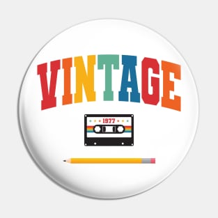 Vintage 1977 Cassette and Pencil Pin