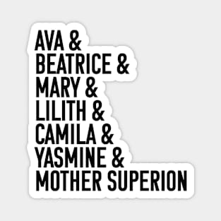 Character names (v3 black text) - Warrior Nun Magnet