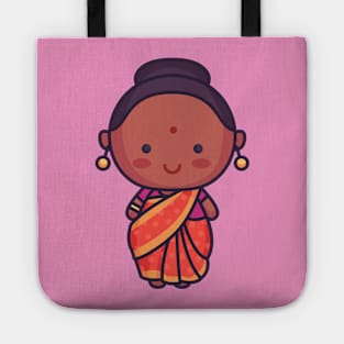 Cute Traditional Indian Woman in Sari Tote