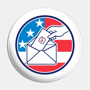 Hand Voting Postal Ballot Envelope Pin