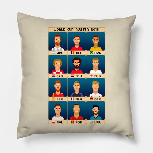 World Cup Stars Pillow by PixelFaces