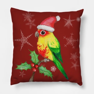 Christmas sun conure Pillow