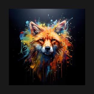 Bold Fox in Paint Splashes T-Shirt