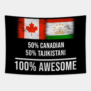 50% Canadian 50% Tajikistani 100% Awesome - Gift for Tajikistani Heritage From Tajikistan Tapestry