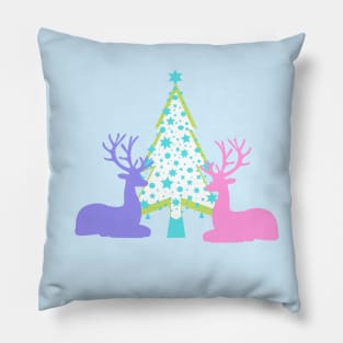 Mid Century Modern Reindeer Christmas Pillow