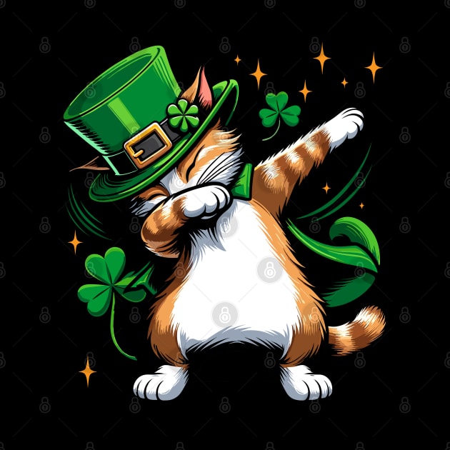 St. Patrick's Dabbing Ginger Cat Tee | Festive Irish Kitty Apparel by Kicosh