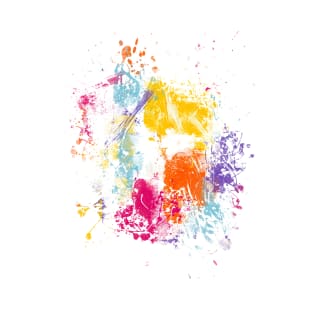 Abstract Vibrant Multicolor Brush Strokes and Splatters 3 T-Shirt