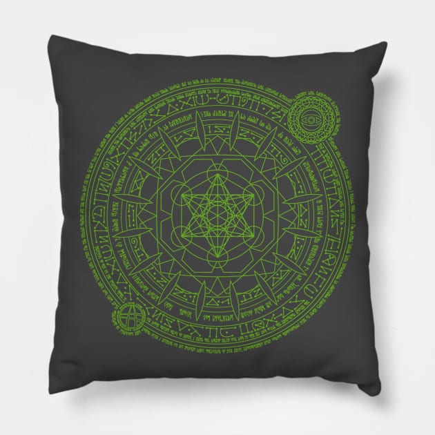 Incantations (Green) Pillow by Pufahl