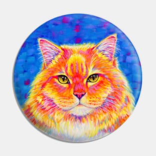 Colorful Orange Tabby Cat Pin