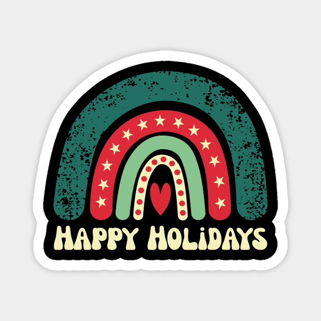 Happy Holidays Christmas Rainbow Magnet by Nice Surprise