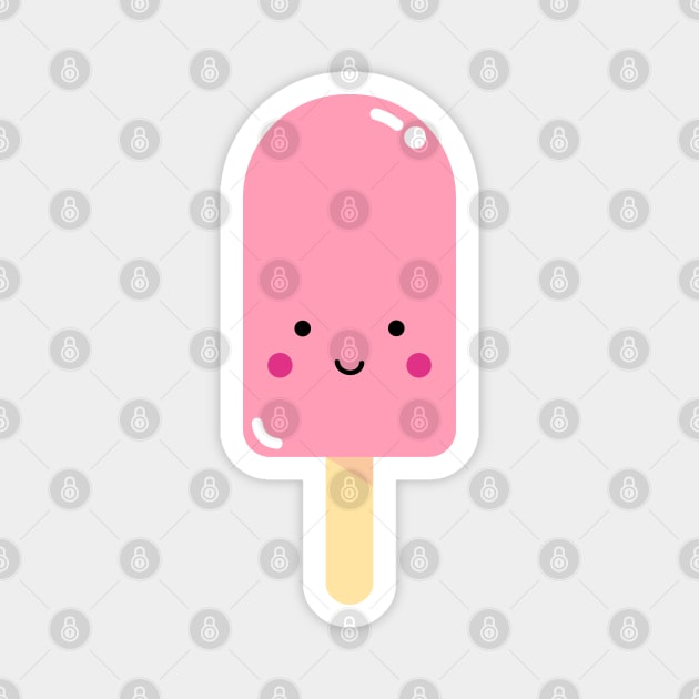 Pink Kawaii Ice Pop Magnet by designminds1