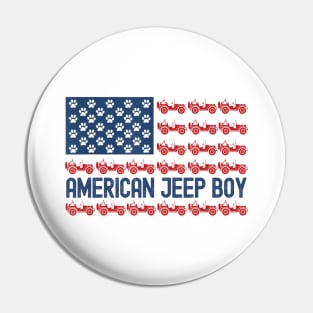 American Jeep Boy USA Flag Jeep Pin