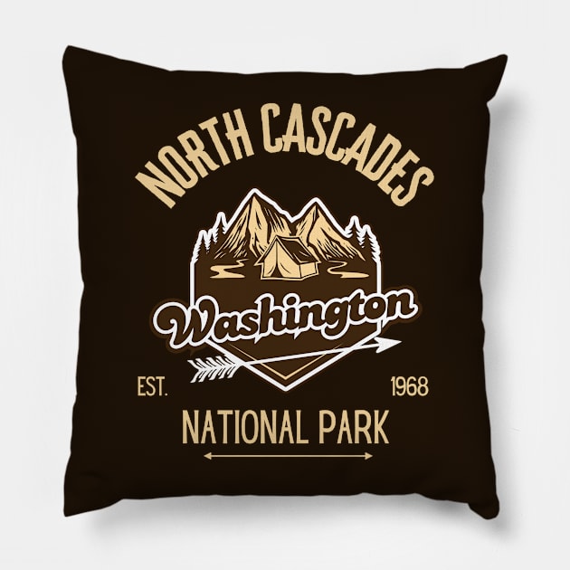 North Cascades National Park Pillow by Indieteesandmerch