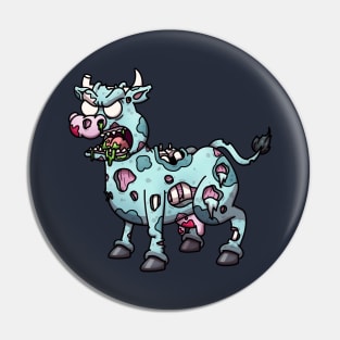 Zombie Cow Cartoon Pin