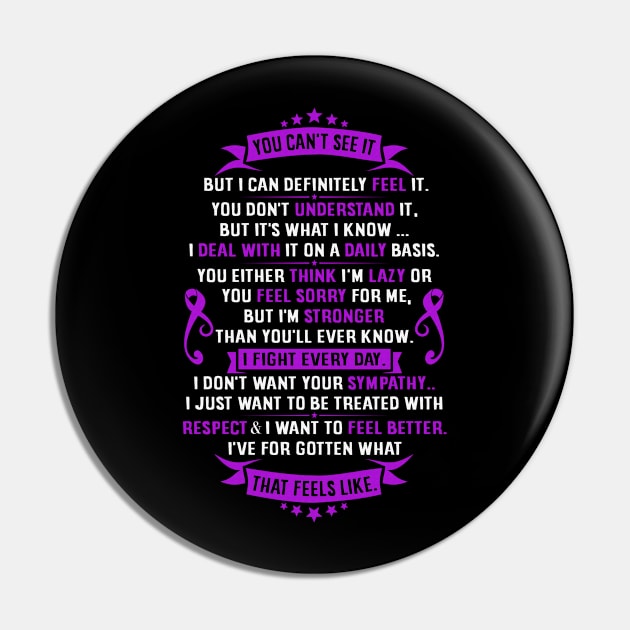 I'm Stronger Than You Will Ever Know I Fight Every Day Alzheimers Awareness Purple Ribbon Warrior Pin by celsaclaudio506