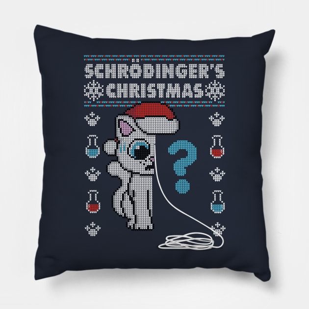 Schrödinger's Christmas! - Ugly Christmas Sweater Pillow by Raffiti