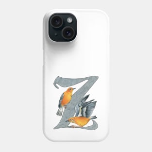 Avian Alphabet Z - Orange-headed thrush Phone Case