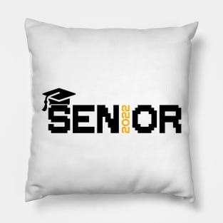 Senior 2022 orang and black Pillow