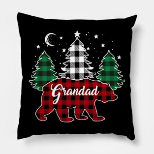 Grandad Bear Buffalo Red Plaid Matching Family Christmas Pillow