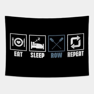 Eat Sleep Row Repeat - Rowing Rower Crew Funny Tapestry