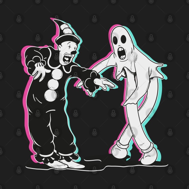 fantasma y payaso bailando by PaperHead