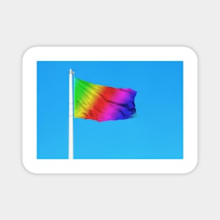 Rainbow flag waving on the wind Magnet