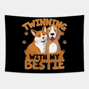Bestfriend Twinning Dog Tapestry