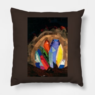 Rainbow Crystal Caves Pillow