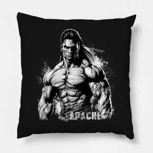 The Urban Warrior: A Graffiti-Fueled Native American Champion Pillow