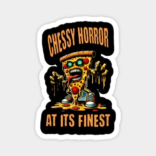 Zombie Pizza: Undead Slice of Cheesy Horror Magnet