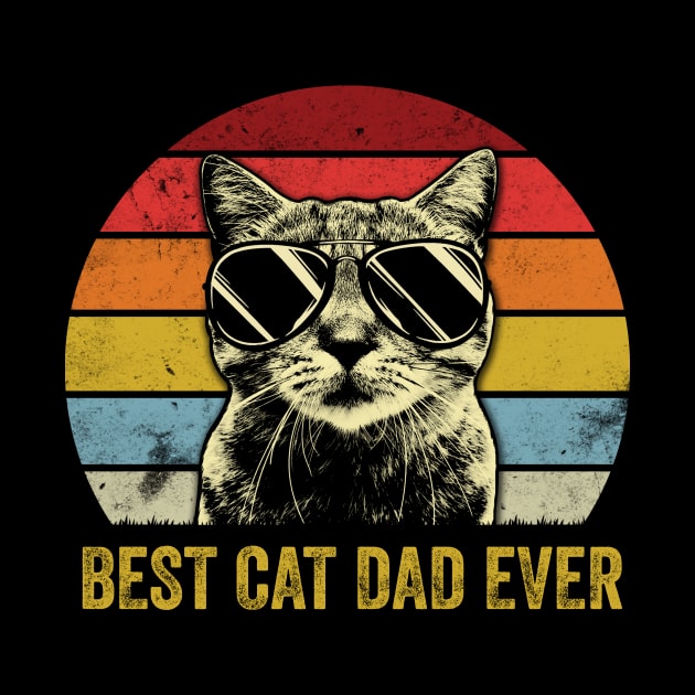 Vintage best cat dad ever shirt father's day gift by blacks store