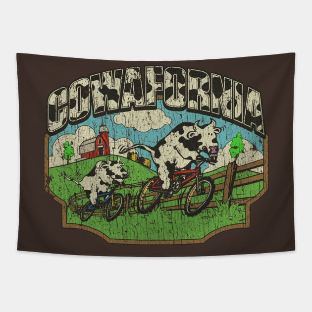 Cowafornia Mountain Biking 1987 Tapestry by JCD666