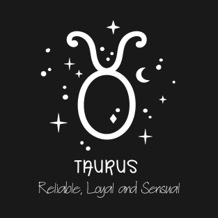 Taurus Personality White Text T-Shirt