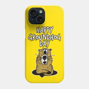 Happy Groundhog Day Cute Funny Doodle Phone Case