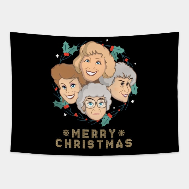 Christmas golden girls Tapestry by iniandre